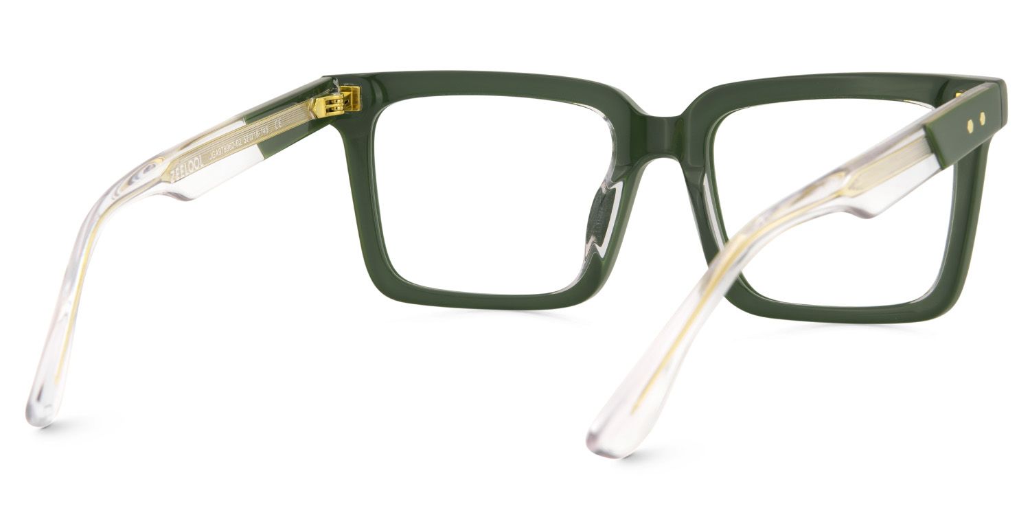 Green Square Frame Glasses - Hattie on Sale | ZEELOOL UK5