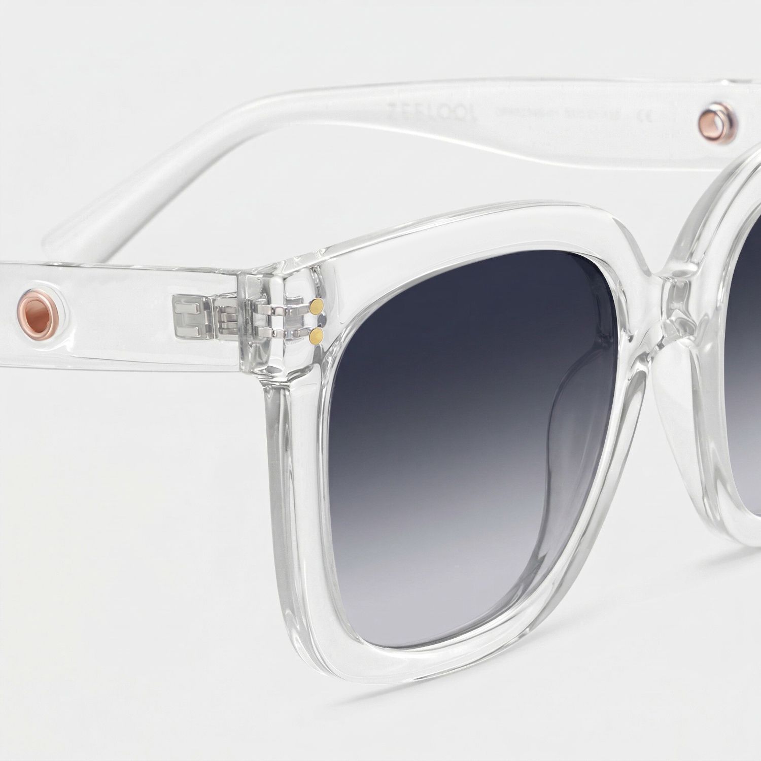 Ebony Square Clear Sunglasses for Women & Men | ZEELOOL UK4