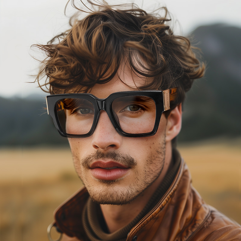 Dedee Square Large Thick Black Glasses & Frames for Men4