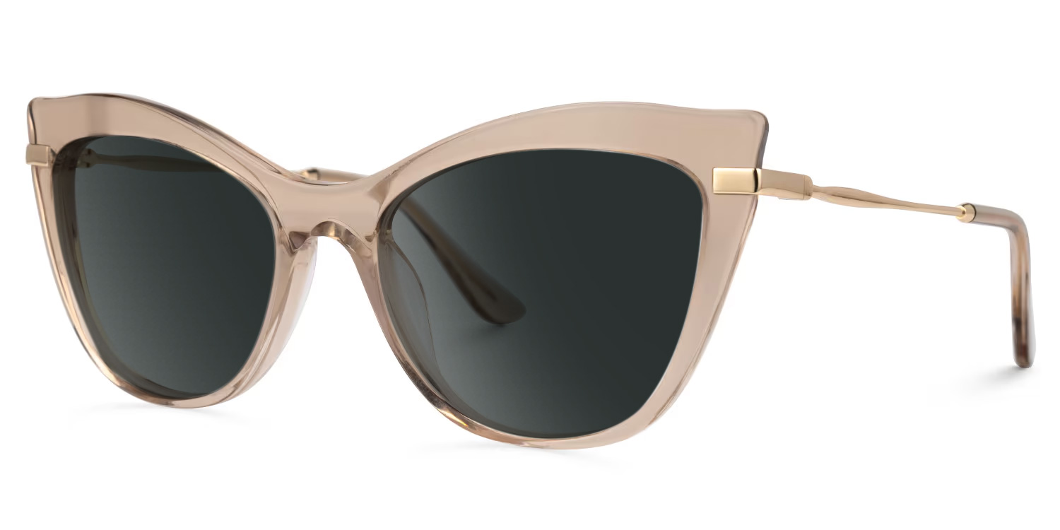 Indira Cat Eye Champagne Sunglasses | ZEELOOL UK1