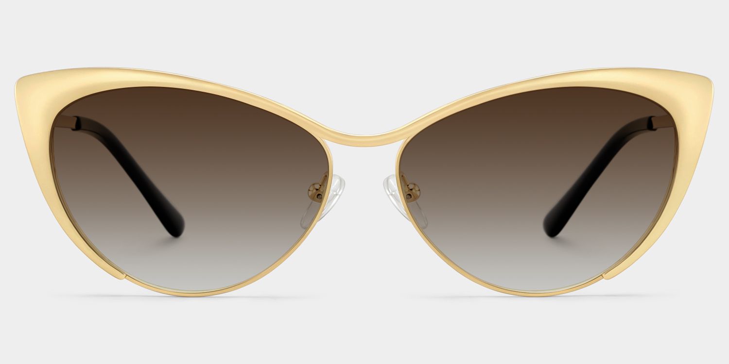 Ellen Gold Frame Sunglasses with Cat Eye Style | ZEELOOL UK0