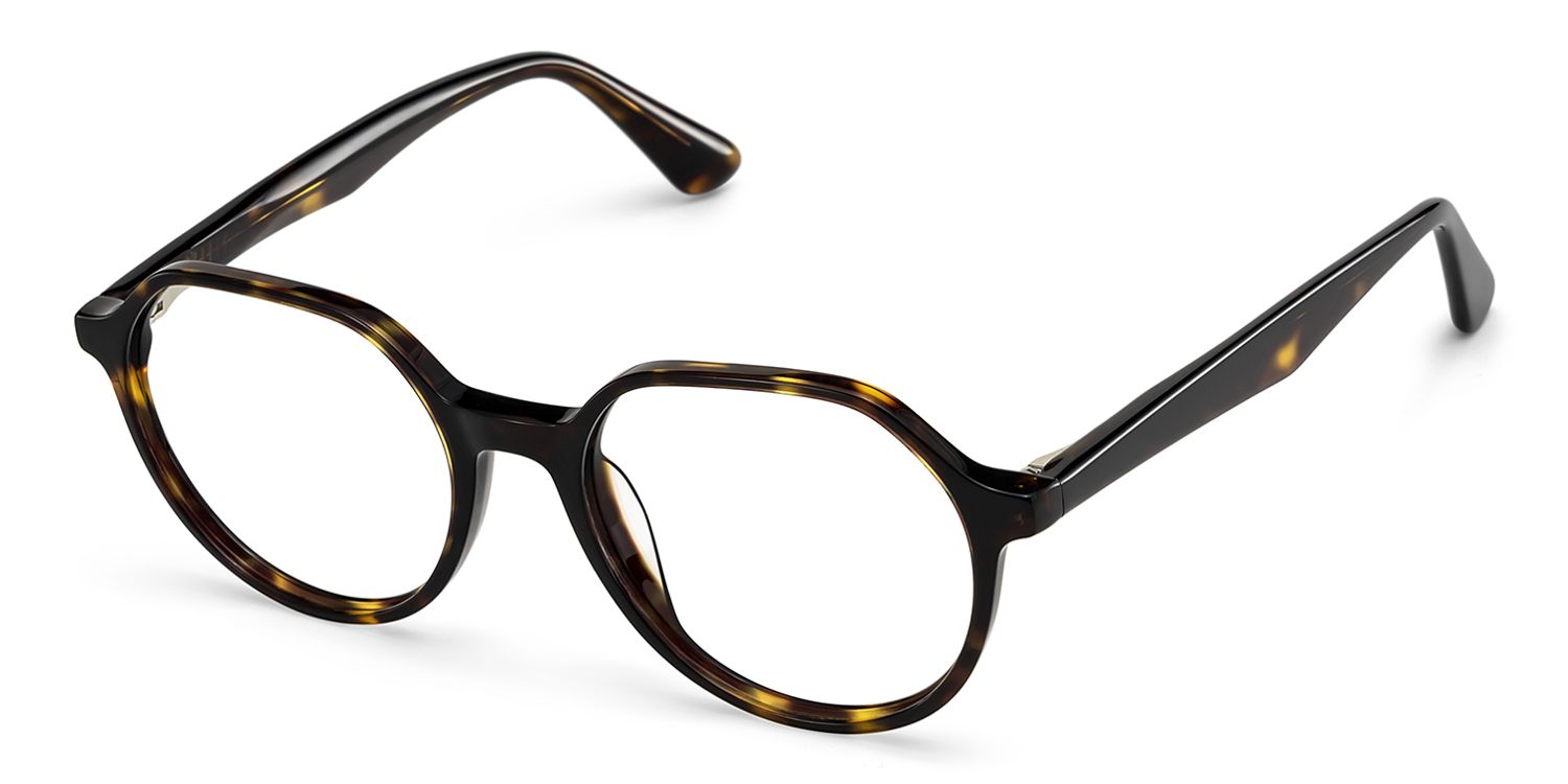 Hazel Geometric Tortoise Frame Eyeglasses for Man| ZEELOOL UK3