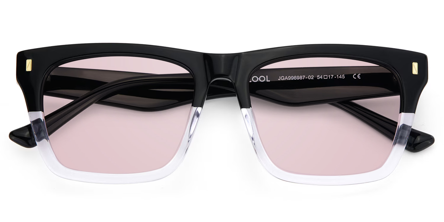 ZEELOOL Brookins Rectangle Black Crystal Sunglasses