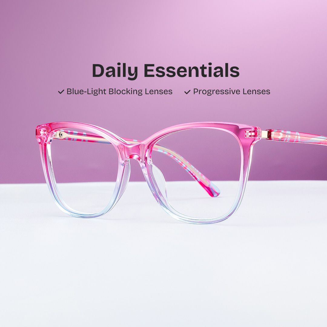 Gage Butterfly Pink Color Frame Glasses for Women | ZEELOOL UK0