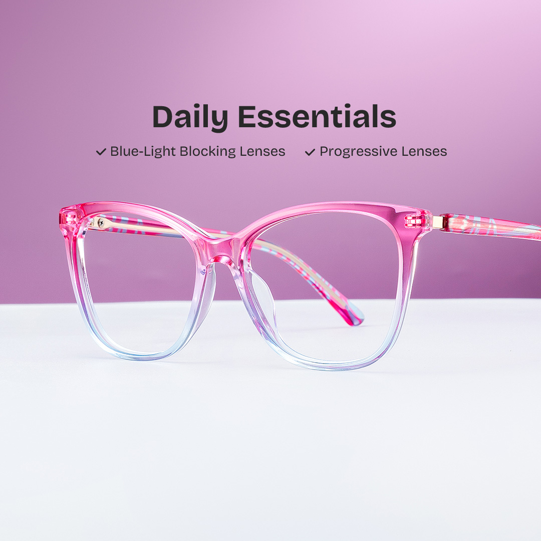 Gage Butterfly Pink Color Frame Glasses for Women | ZEELOOL UK0