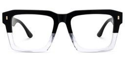 Kenish Square Black Clear Glasses2