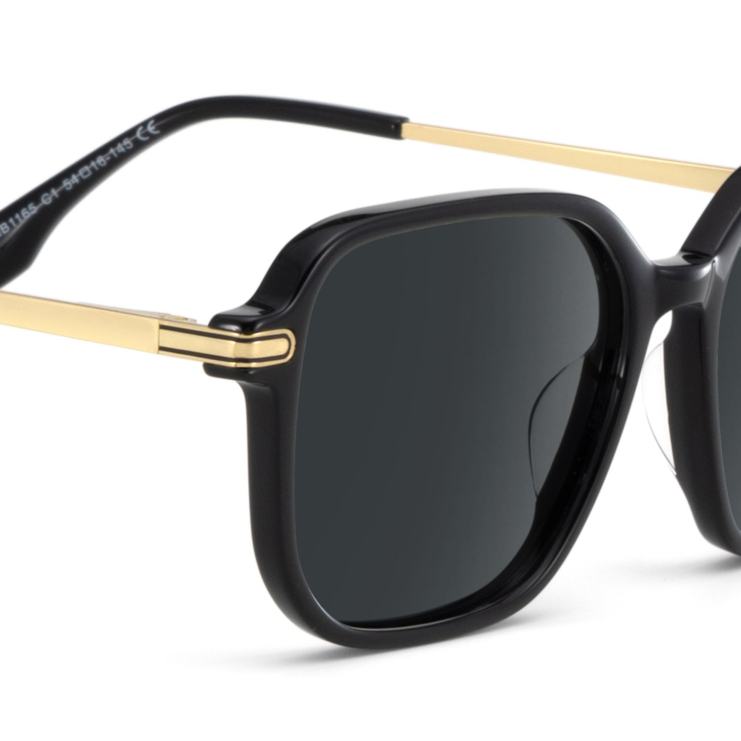 Jetson Rectangle Black Full Rim Sunglasses | ZEELOOL UK4