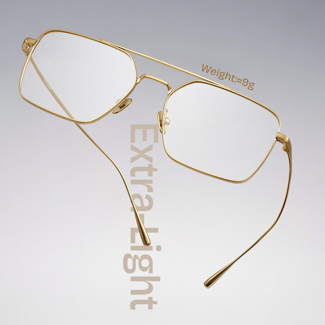Jensen Eyeglasses in Aviator Gold Frame | ZEELOOL UK1