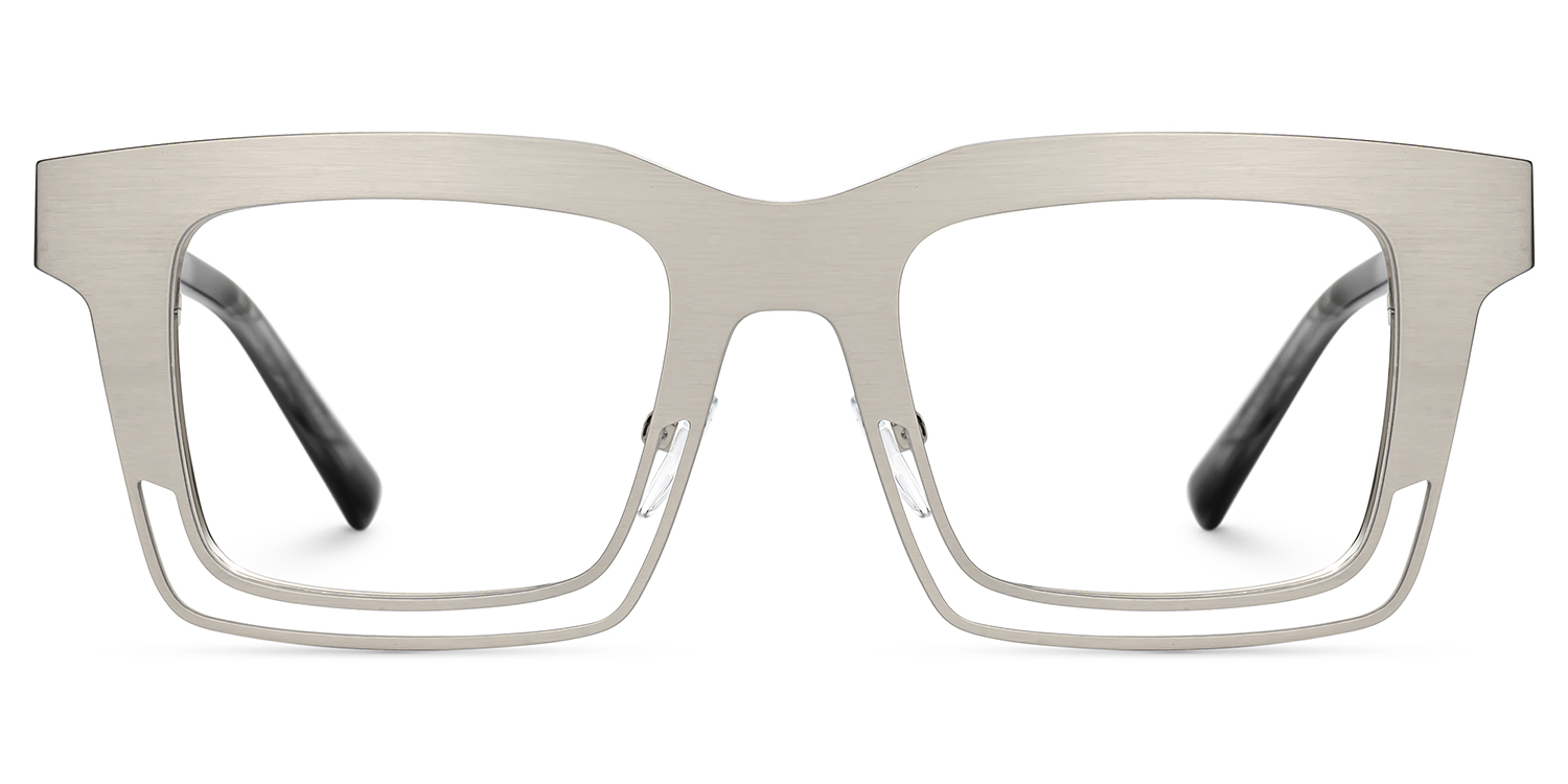 Evan Rectangle Silver Glasses1