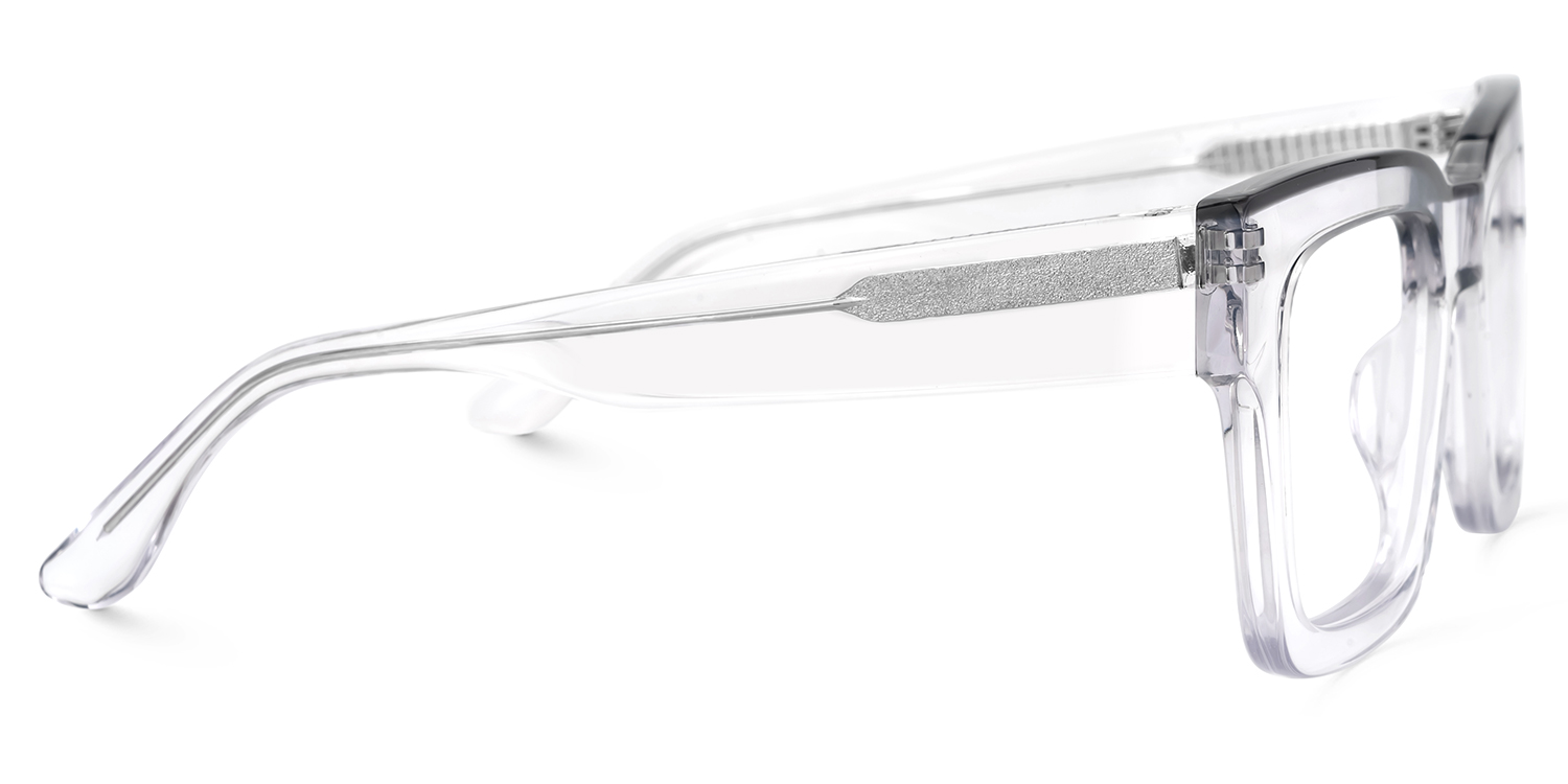 Vorse Square Crystal Clear Spectacle Frames for Men | ZEELOOL UK2