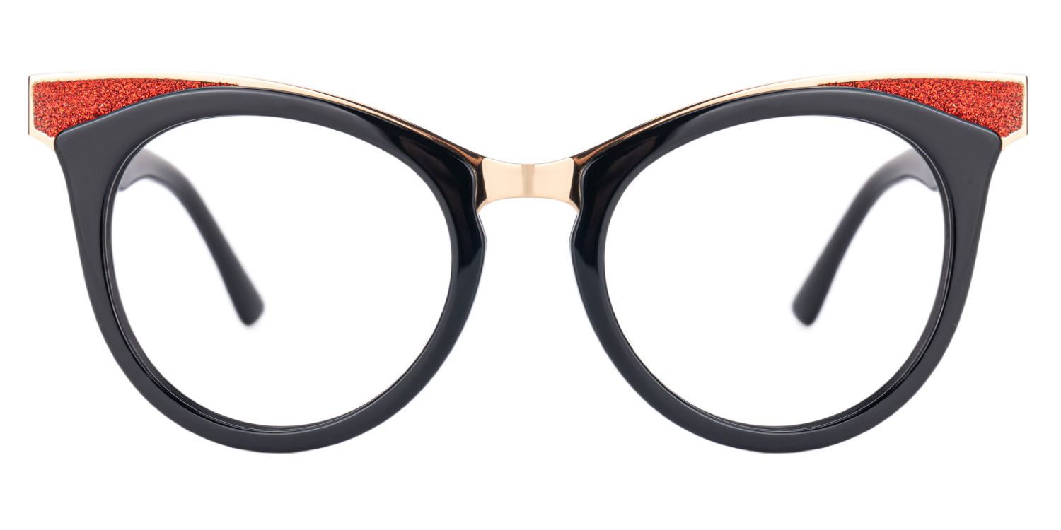Jeanice Black Eyeglasses with Cateye Shape | ZEELOOL UK0