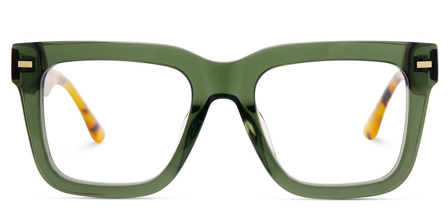 Thick Green Frame Glasses For Men1