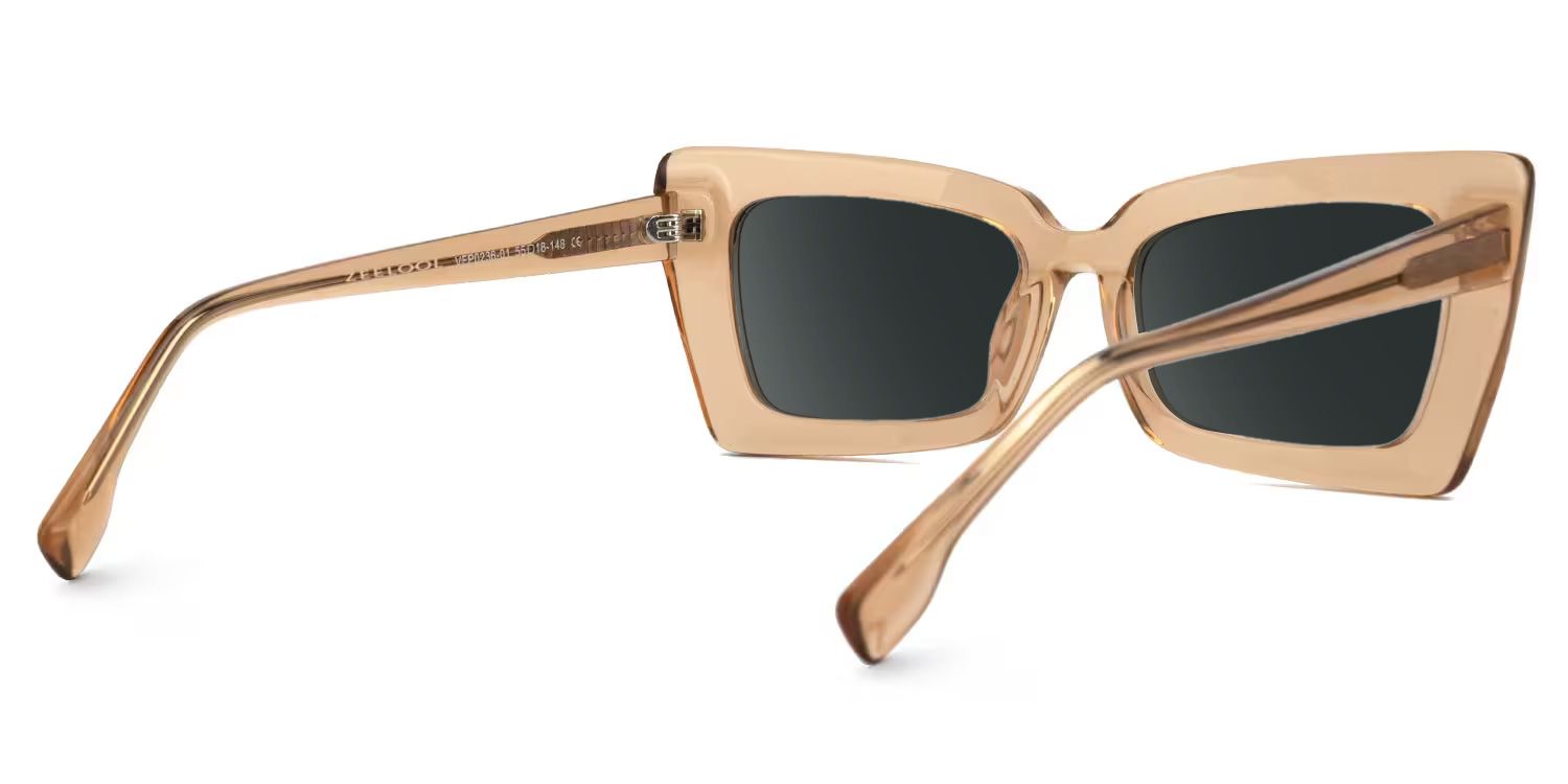 Newell Rectangle Translucent Brown Frame Sunglasses | ZEELOOL UK3