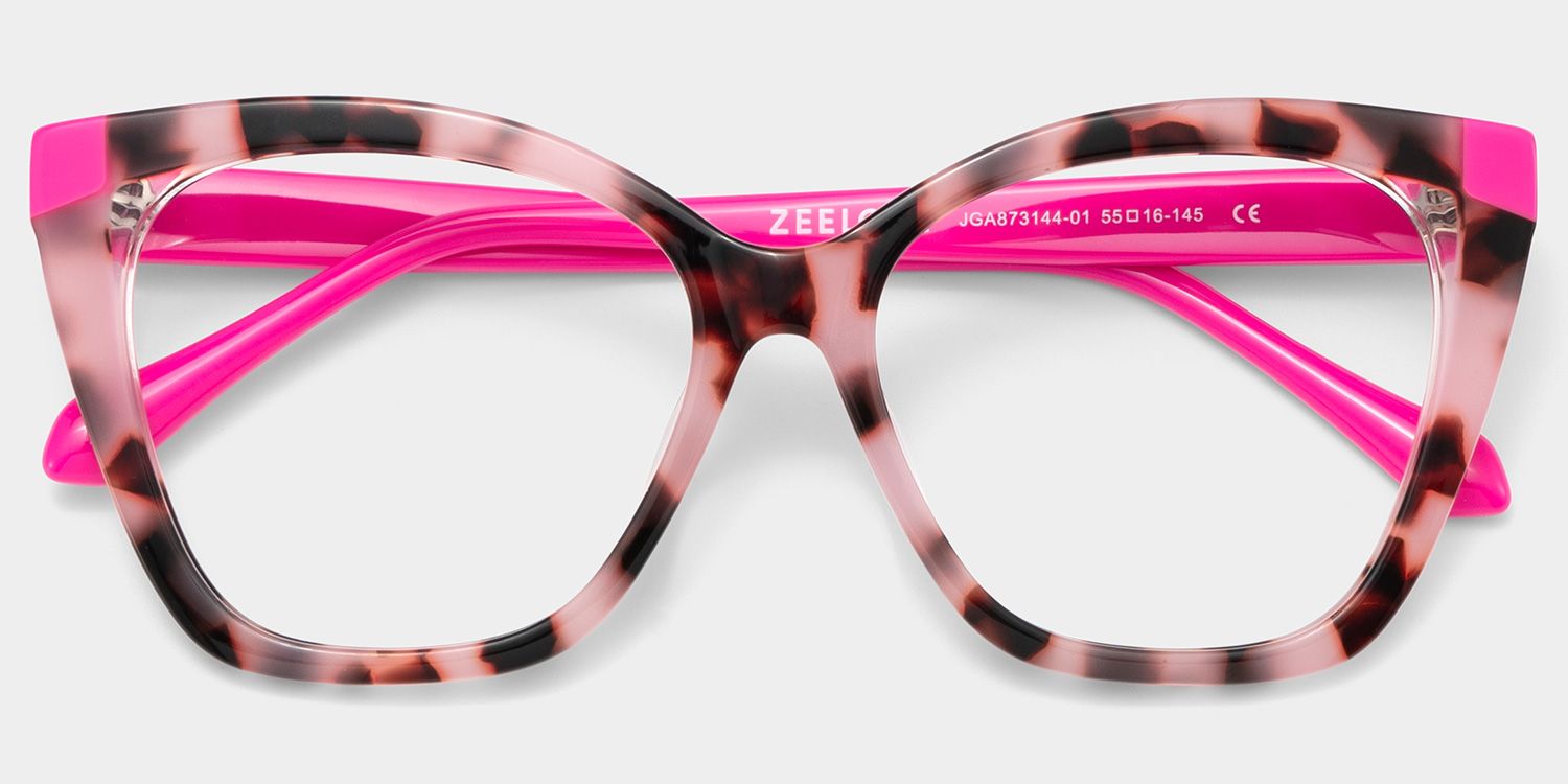 Kira Pink Tortoise Frame Glasses with Butterfly Frame Online | ZEELOOL UK3