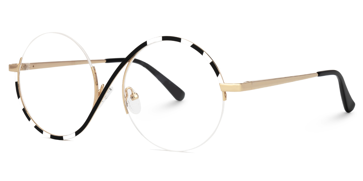 Flozif Round Black-White Glasses1