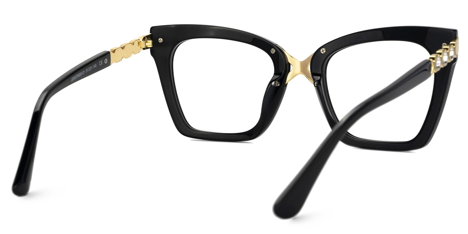 Darlyn Women's black Glasses in Cateye Full-Frame  | ZEELOOL UK3