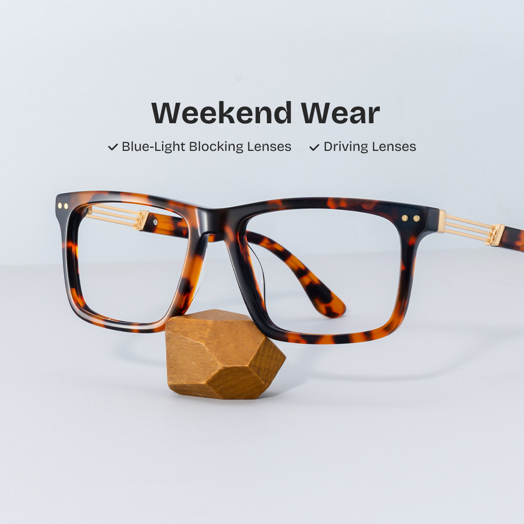 Emerson Eyeglasses in Rectangle Tortoise Frame | ZEELOOL UK0