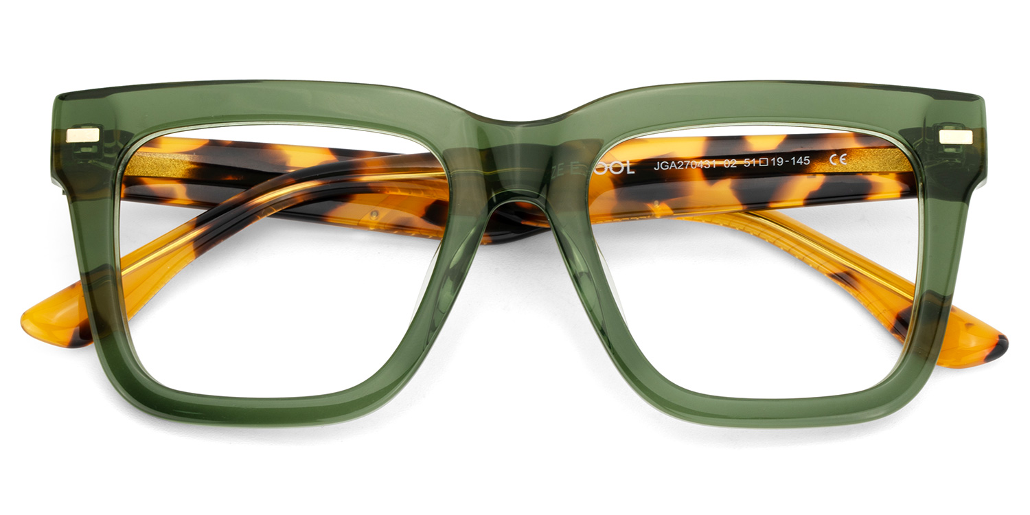 Redina Square Green Glasses2