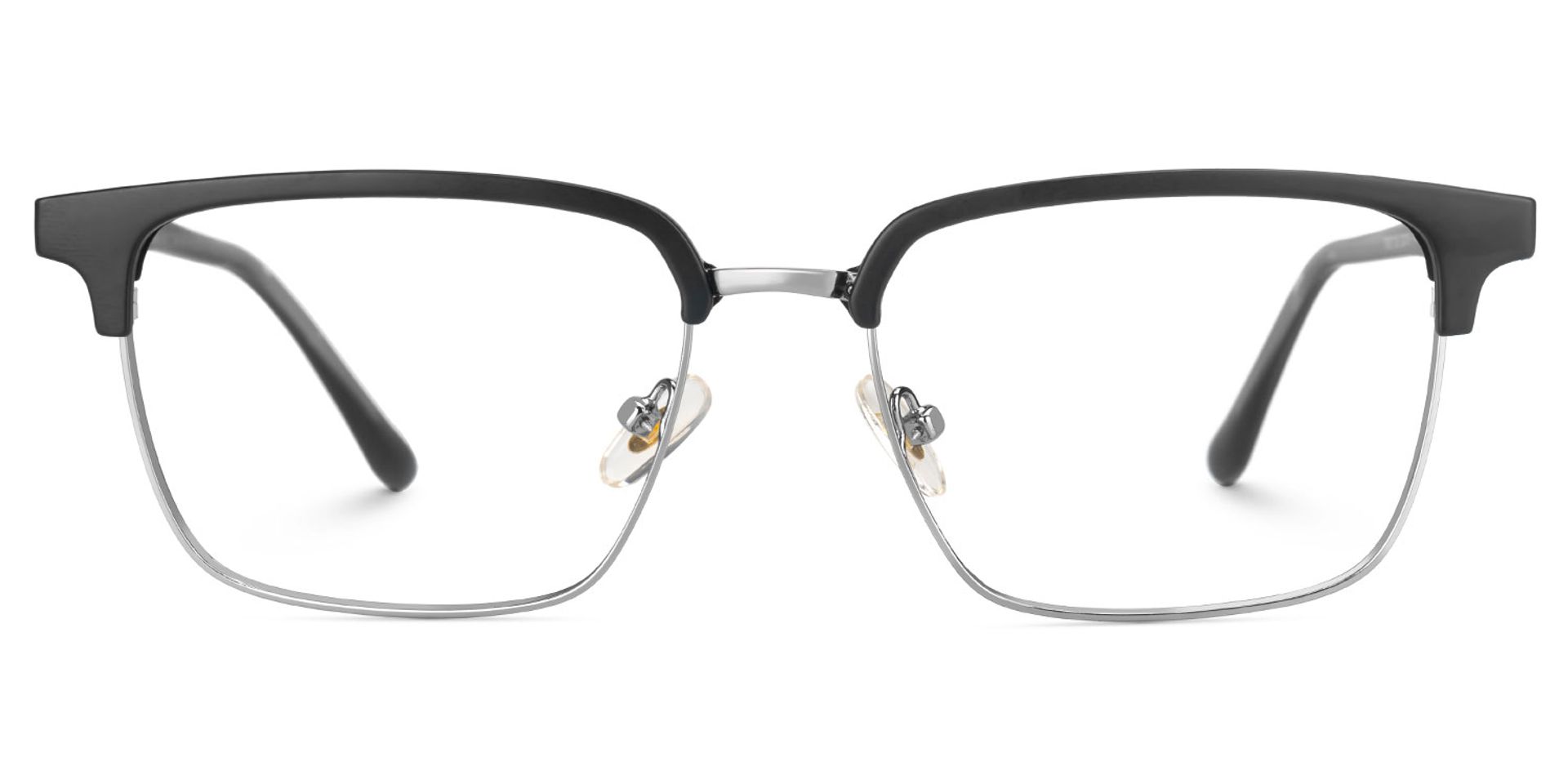 Adjustable Nose Pads Booker Eyeglasses, Booker Black-Silver Glasses -Zeelool0