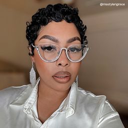 Sparkle Silver Cat eye Glasses9