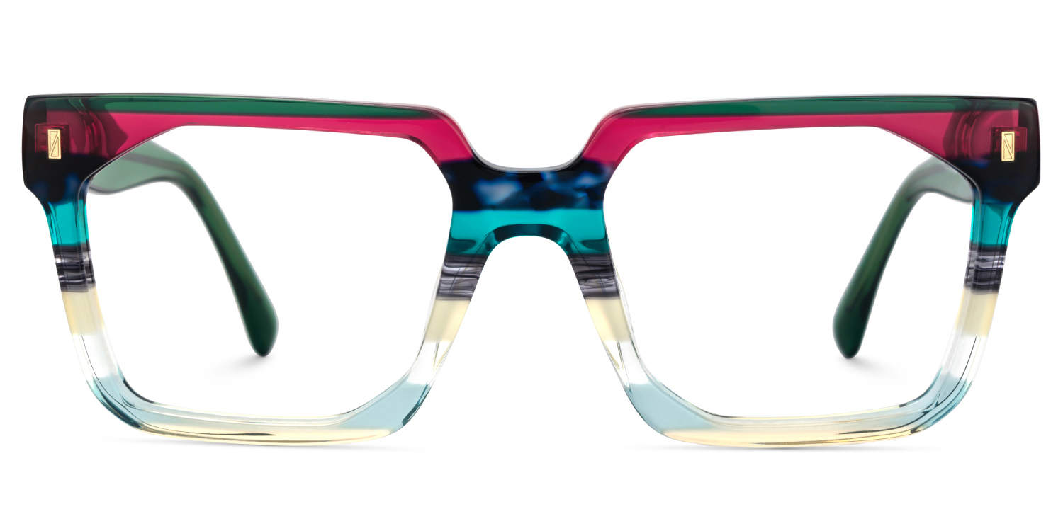 Laguer Rectangle Green Glasses2