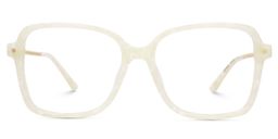 Monica Square White Glasses0