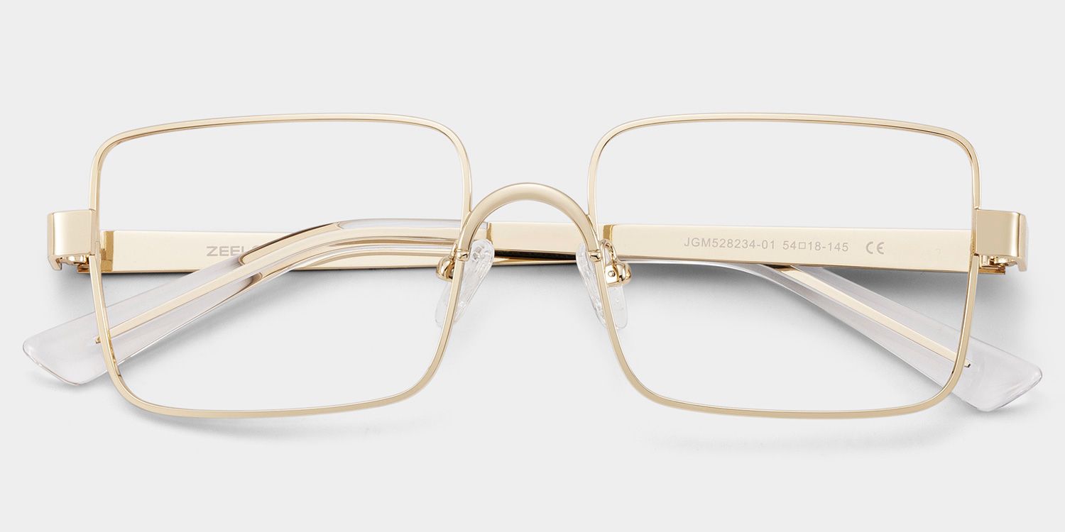 Gavin Eyeglasses in Rectangle Gold Frame | ZEELOOL UK2