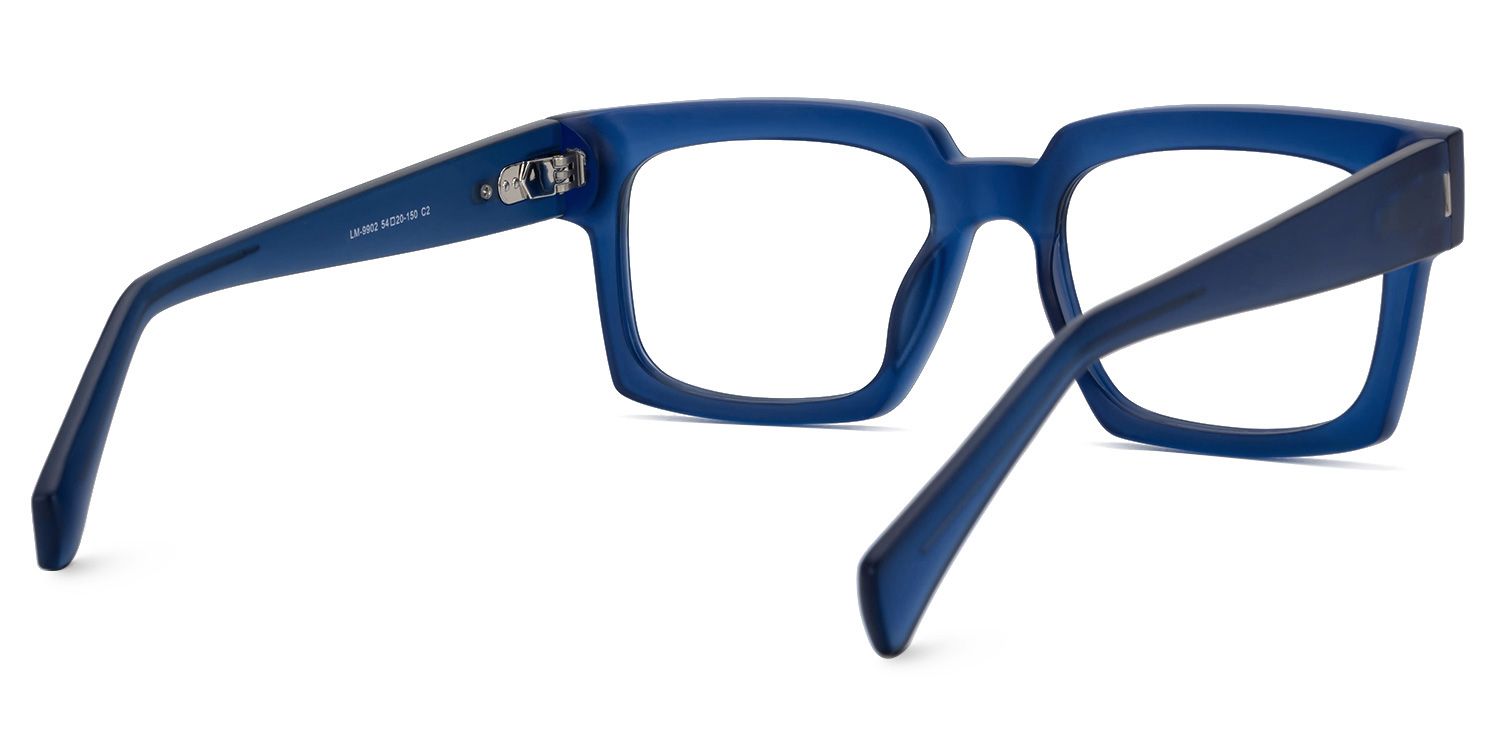 Amadeo TR90 Rectangle Blue Frame Glasses | ZEELOOL UK5