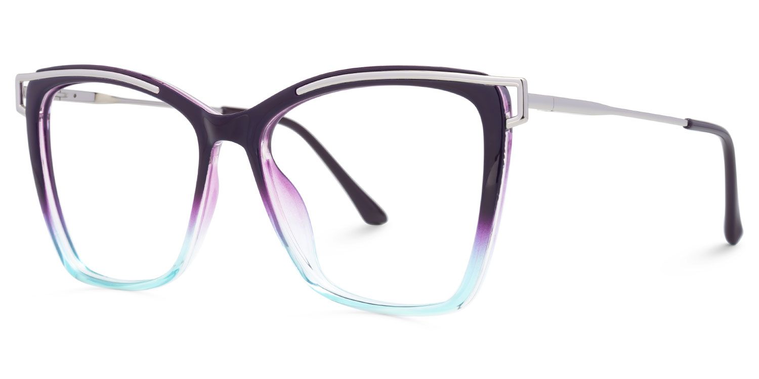Square Krystle Purple-Blue Eyeglasses deals -Zeelool1
