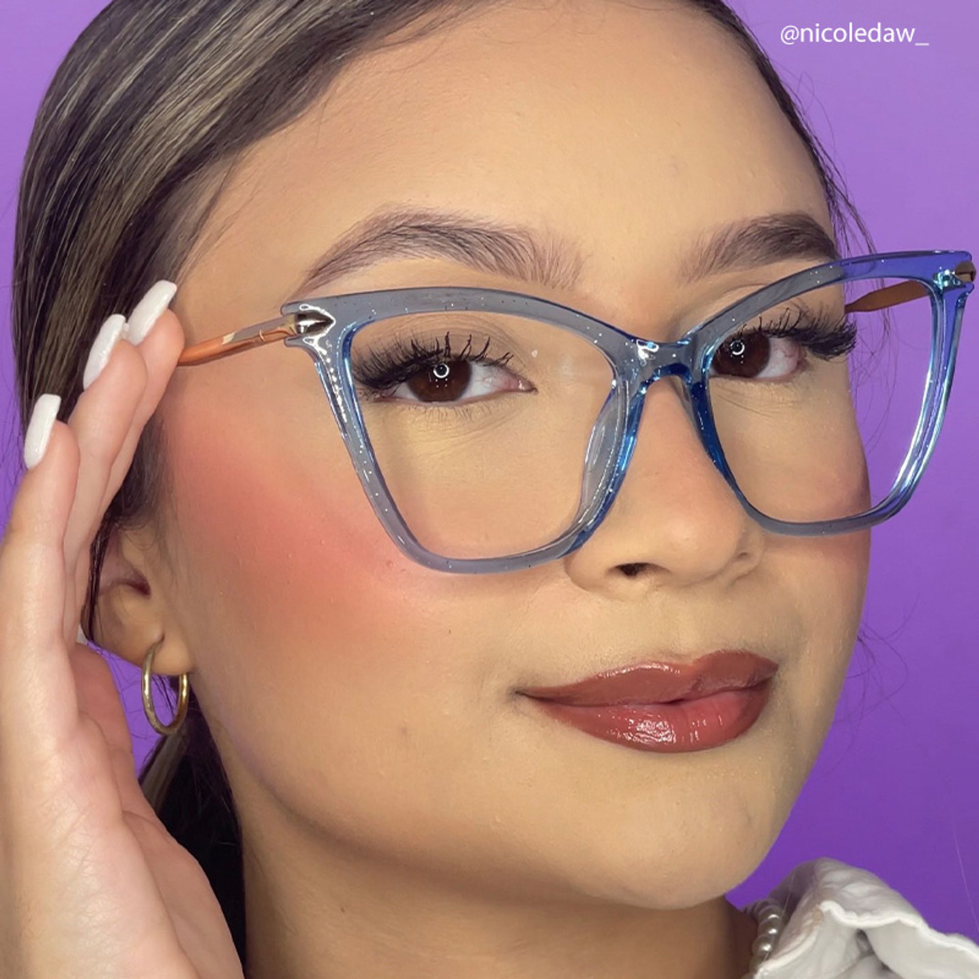 Hilary Butterfly Blue Glasses | Zeelool Glasses8