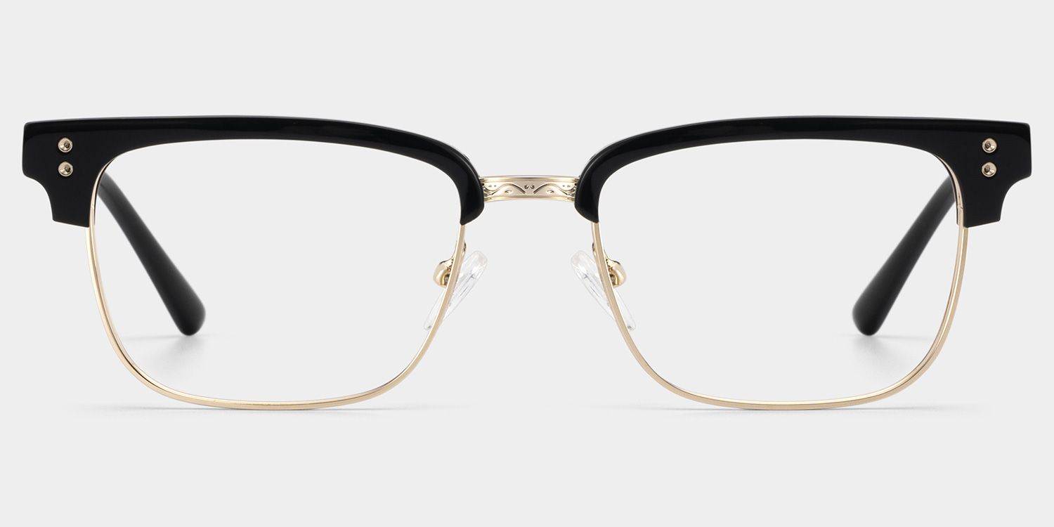 Ryan black and gold browline Frame glasses Online | ZEELOOL1