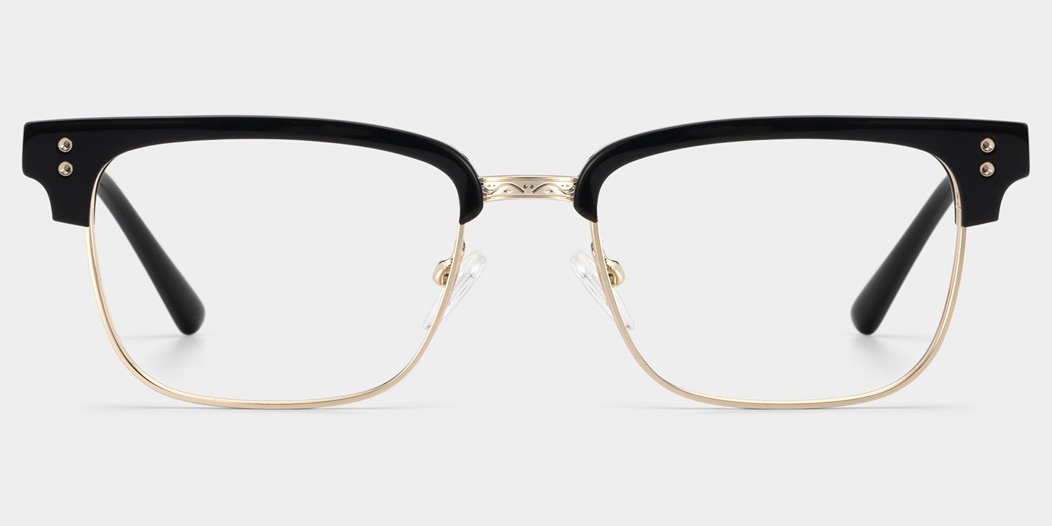 Ryan black and gold browline Frame glasses Online | ZEELOOL1