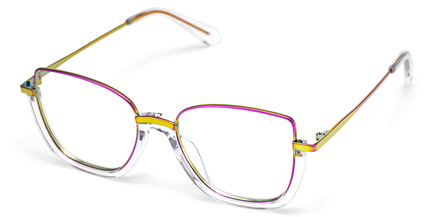 Coleman Eyeglasses in Square Iridescent Frame | ZEELOOL UK2