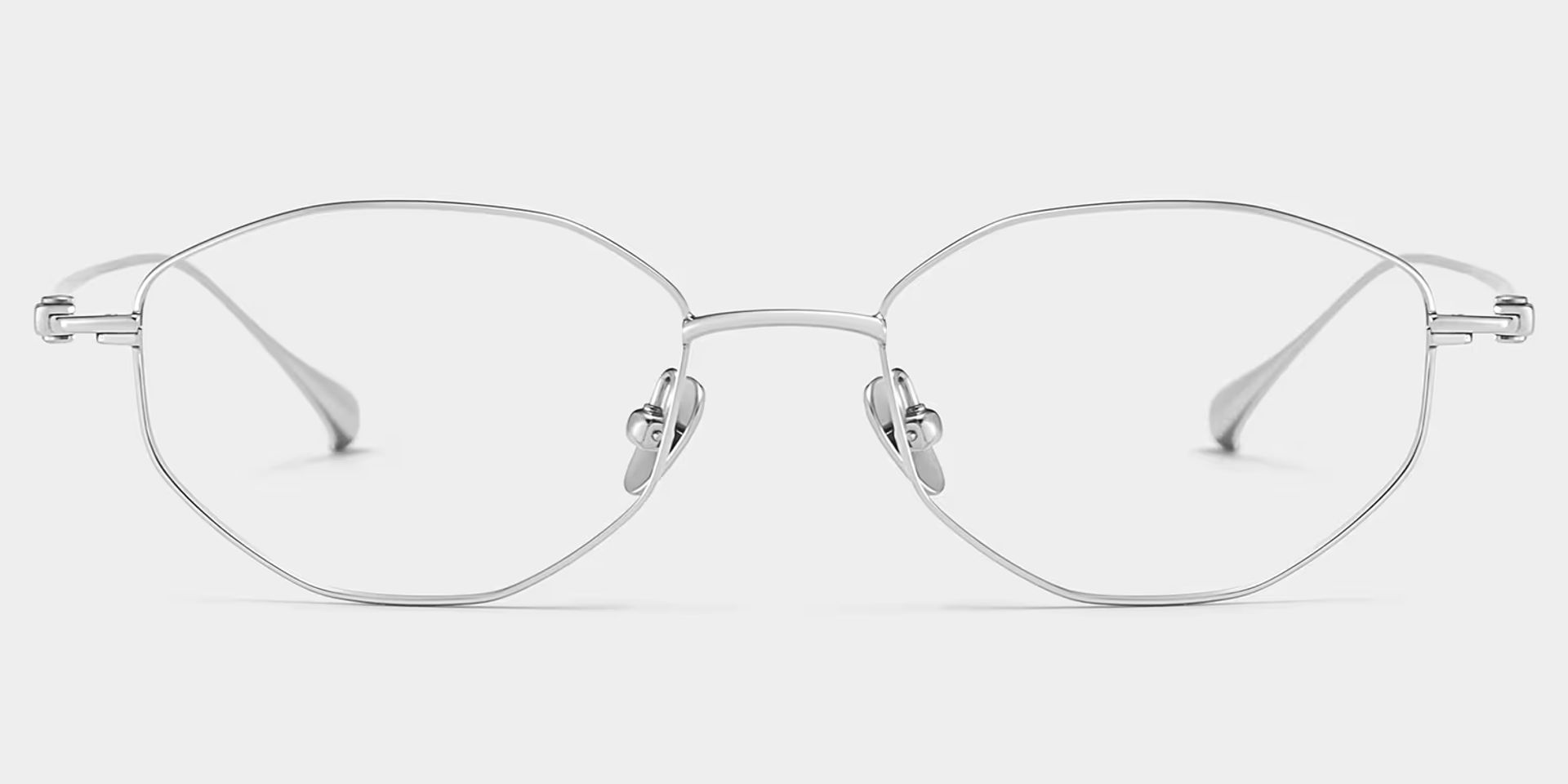 Everett Silver Frame Glasses with Geometric Frame Online |  ZEELOOL UK2