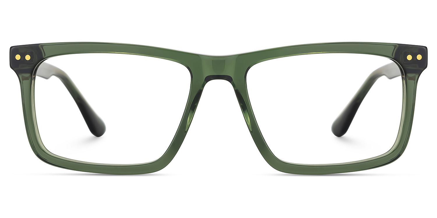Emerson Eyeglasses in Rectangle Green Frame | ZEELOOL UK1