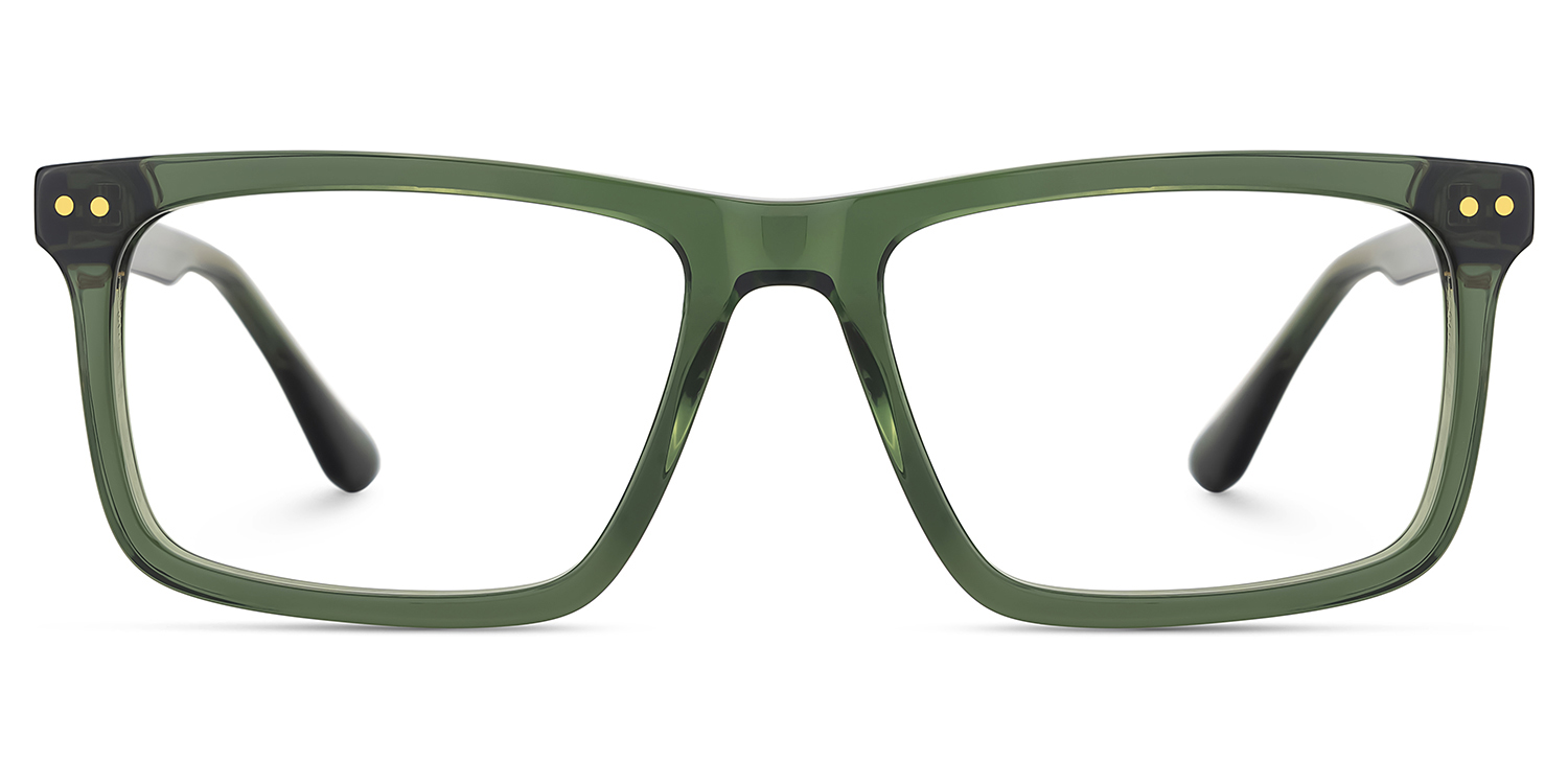 Emerson Eyeglasses in Rectangle Green Frame | ZEELOOL UK1