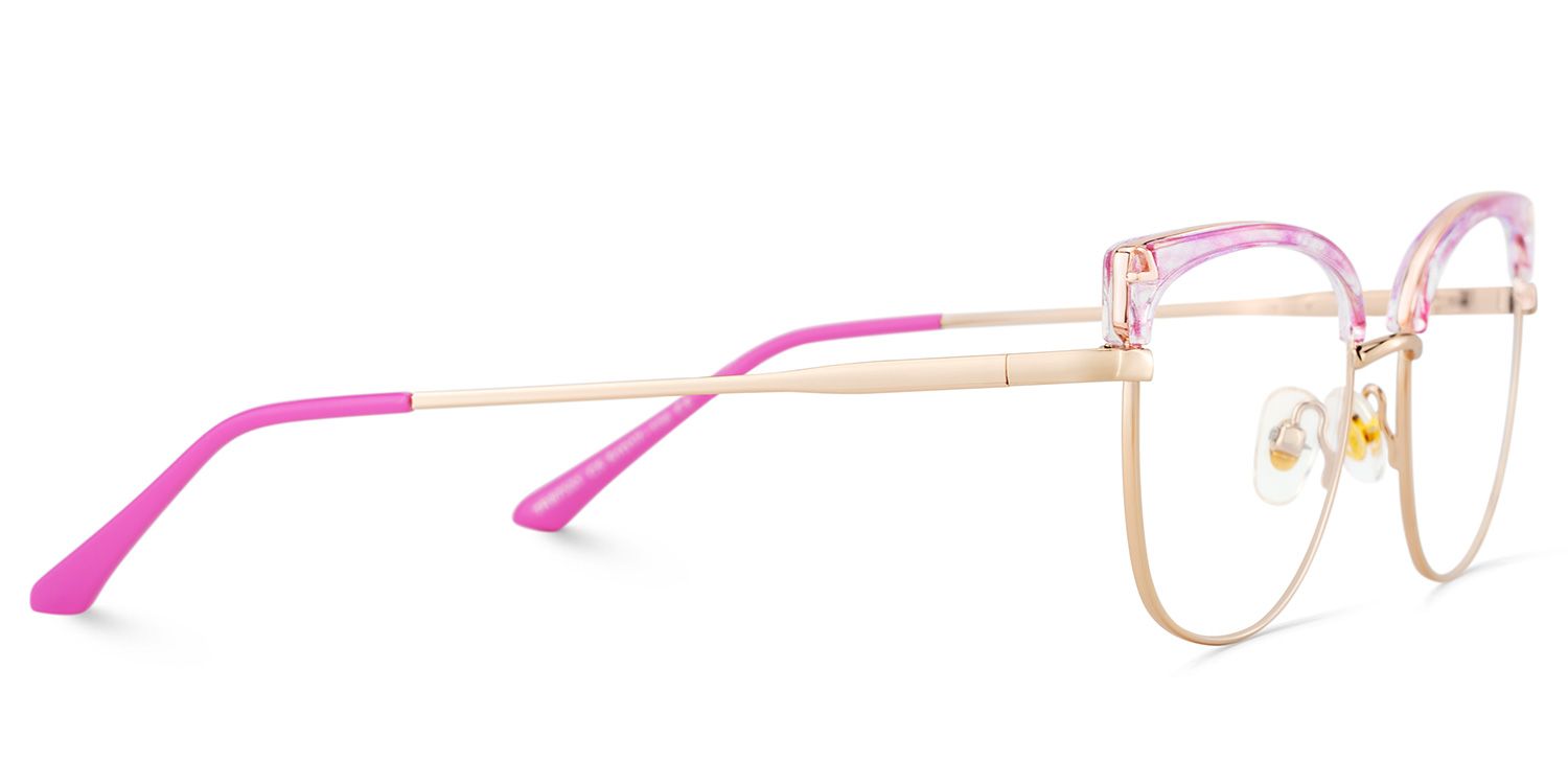 Beau Eyeglasses in Cat eye Pink Gold Frame | ZEELOOL UK4
