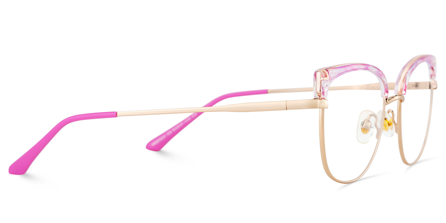 Beau Eyeglasses in Cat eye Pink Gold Frame | ZEELOOL UK4