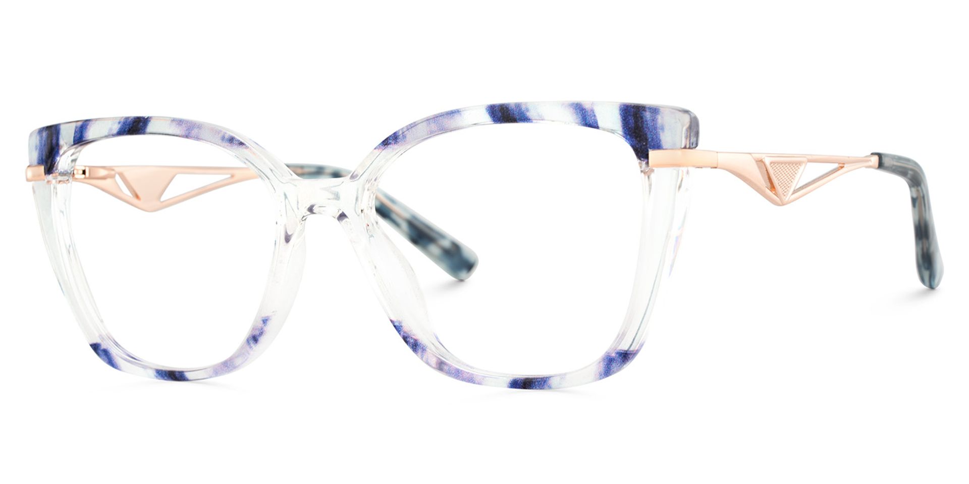Cateye Shape Blue Light Blocking Glasses with Blue Pattern3