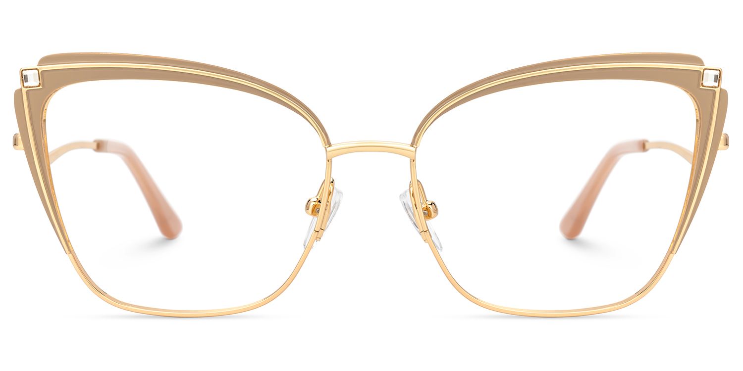 Mariely Cat Eye Brown And Gold Glasses | ZEELOOL UK1
