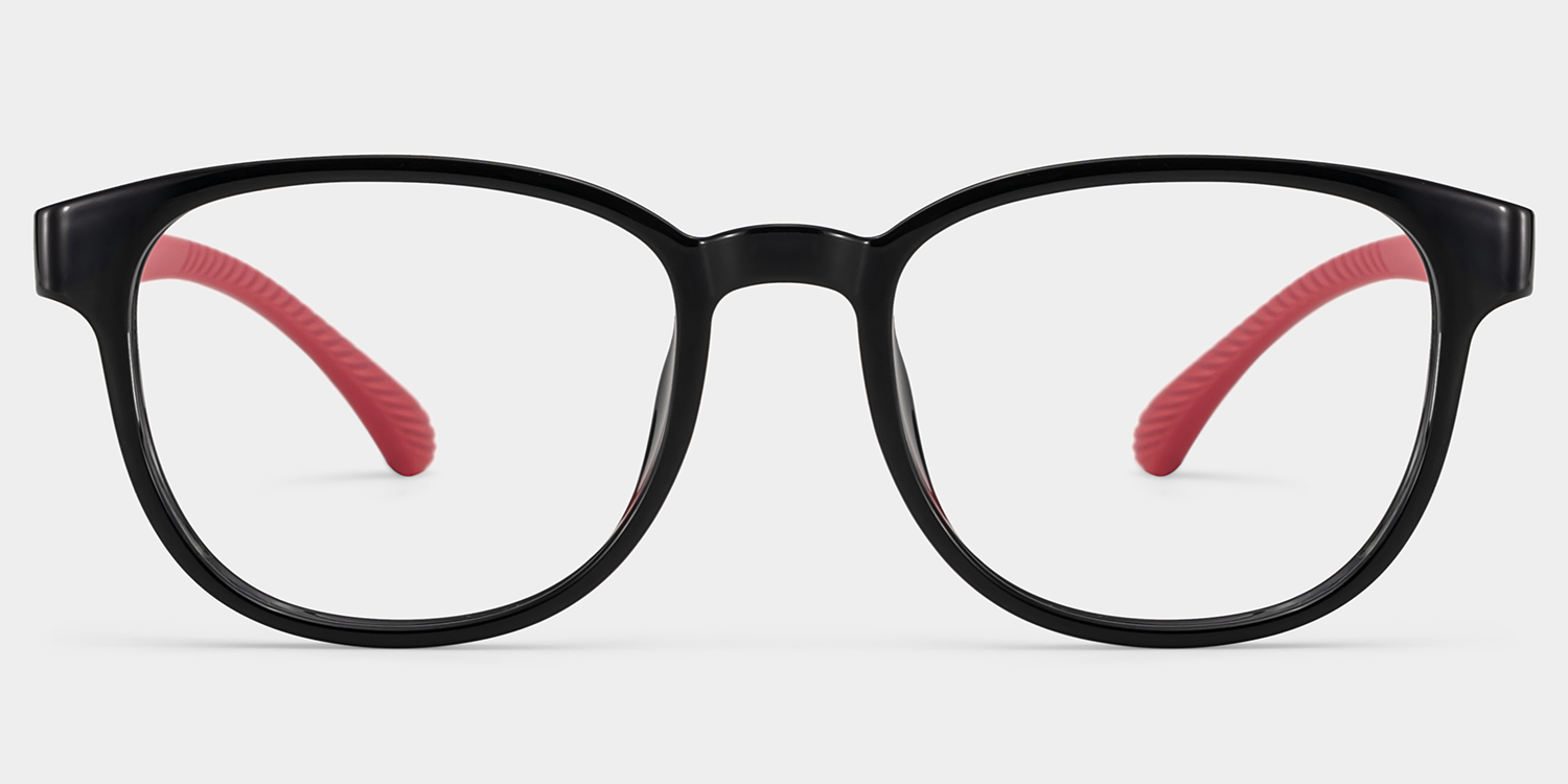 Dale Round Black Red Frame Eyeglasses for Pre-tweens0
