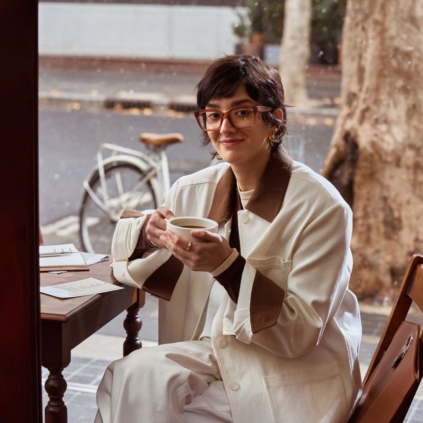 Marley Beige Rectangle Glasses