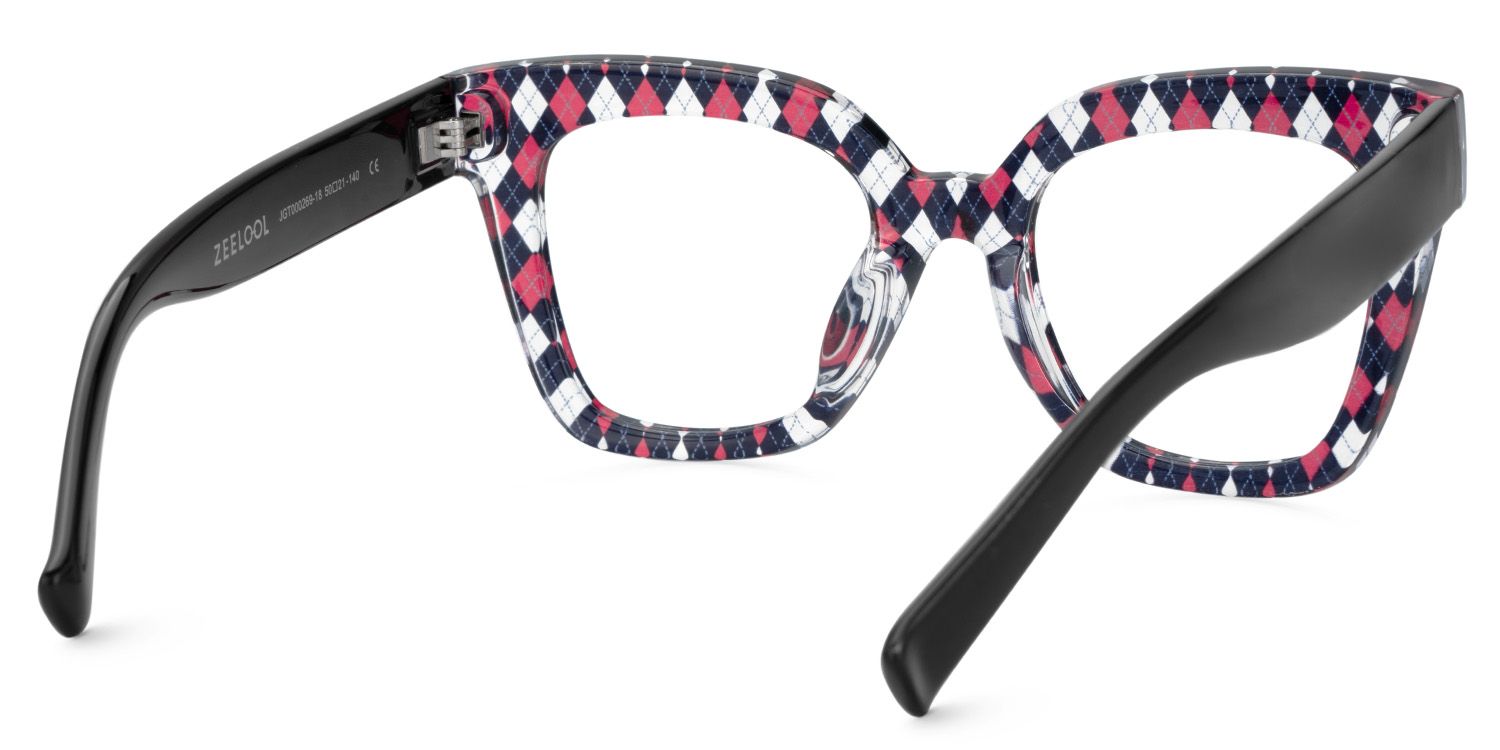 Malcolm Large Rhombus Pattern Frame with Black Arms | ZEELOOL UK4