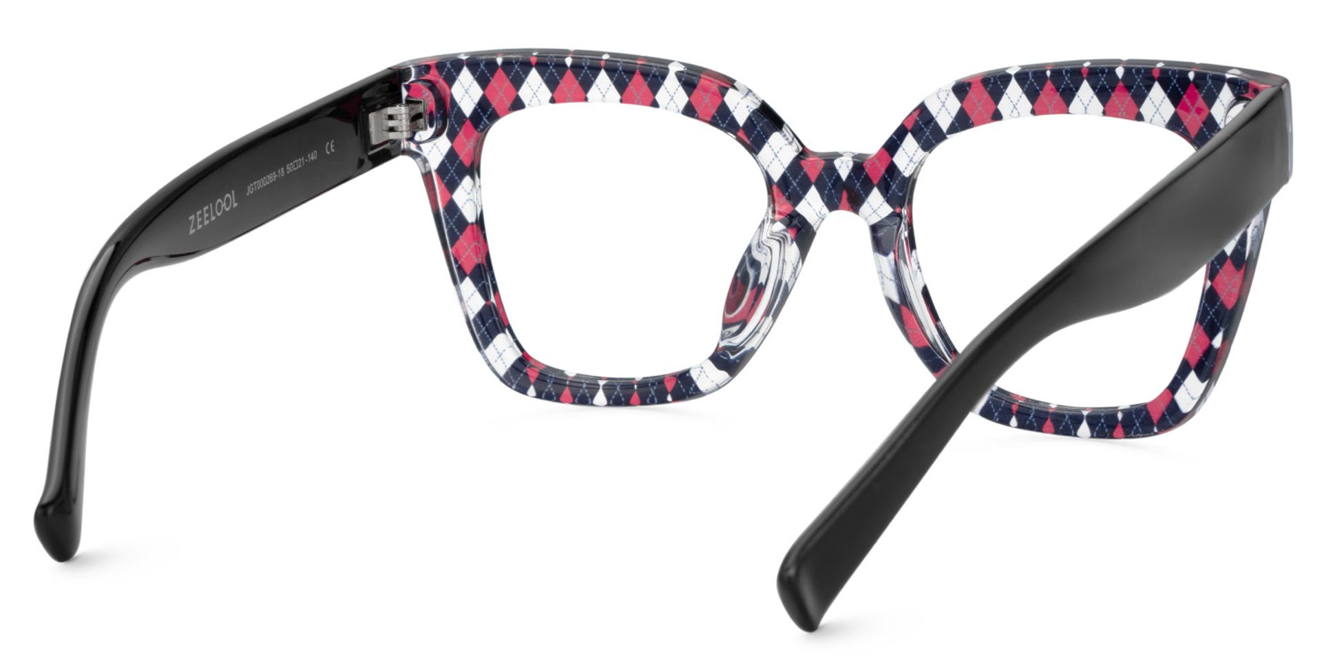 Malcolm Large Rhombus Pattern Frame with Black Arms | ZEELOOL UK4