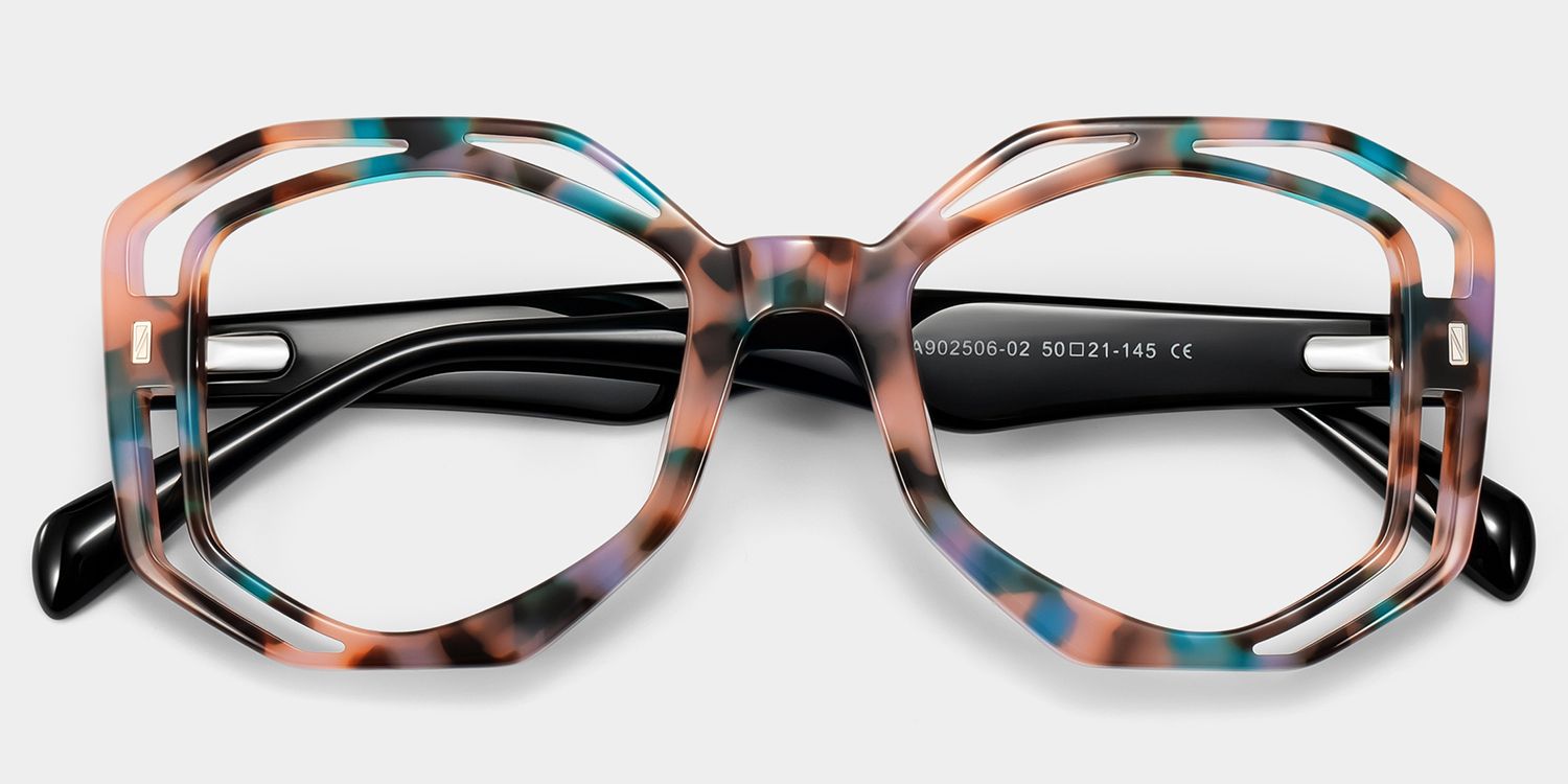 Bobbie Geometric Pink-Tortoise Eyeglasses & Frames1