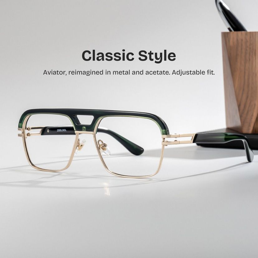 Griff Aviator Green Glasses