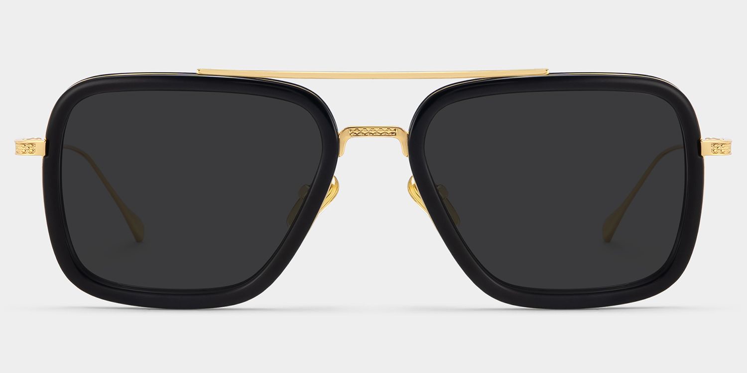 Gifford Mixed Black-Gold Aviator Frame Sunglasses | ZEELOOL UK0