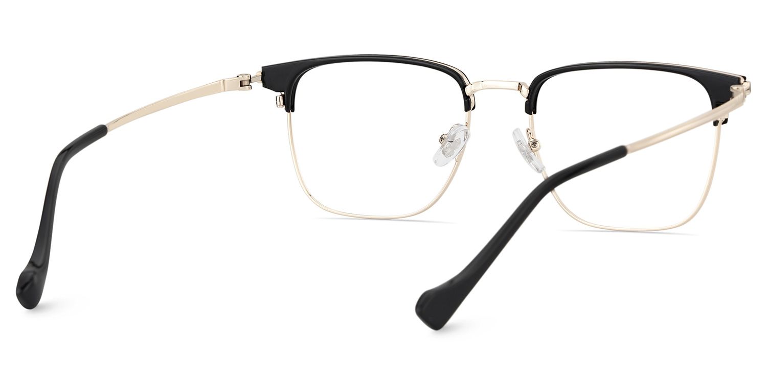 Owen Eyeglasses in Square Black Gold Frame | ZEELOOL UK5
