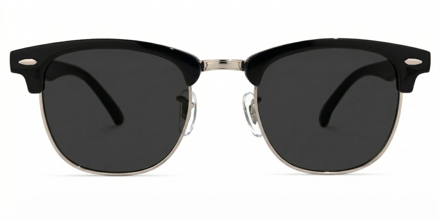 Hacker Black Frame Sunglasses with Browline Style | ZEELOOL UK0