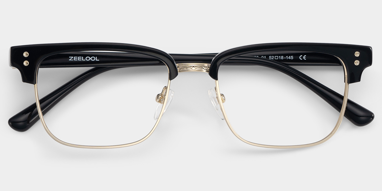 Ryan black and gold browline Frame glasses Online | ZEELOOL2